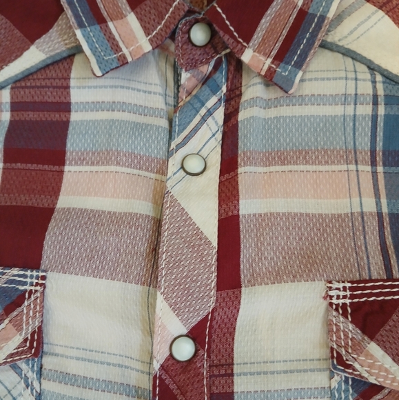 BKE Athletic Fit Western Style Pearl Snap Button Down Shirt Men's Size XL - Picture 3 of 4